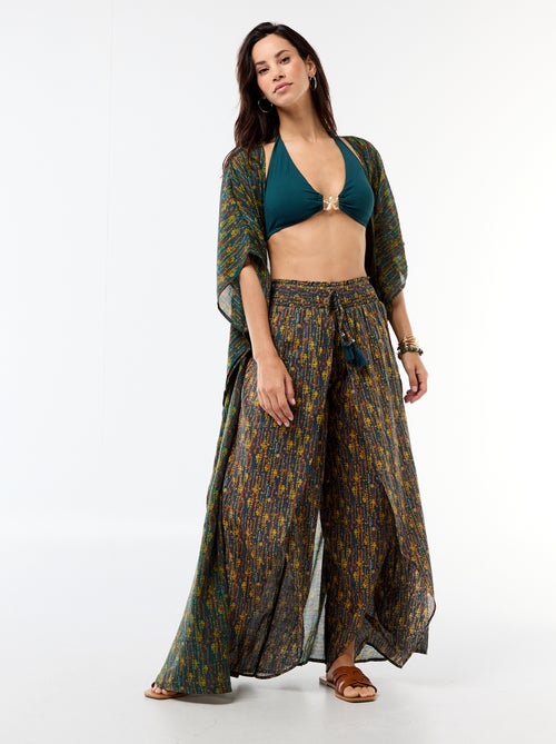Vestido de playa estampado corte largo - Kiabi