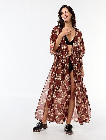 Vestido de playa estampado corte largo