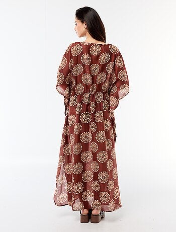 Vestido de playa estampado corte largo