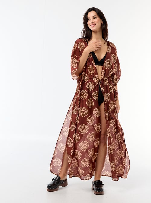 Vestido de playa estampado corte largo - Kiabi