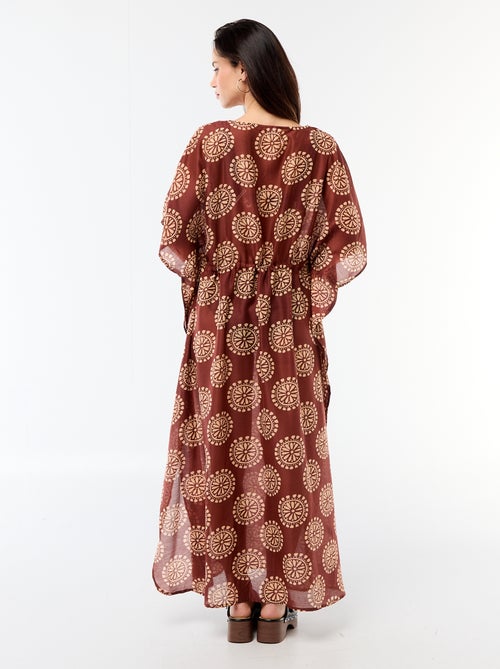 Vestido de playa estampado corte largo - Kiabi