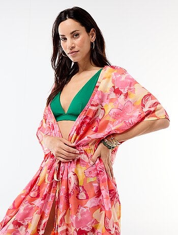 Vestido de playa estampado corte largo