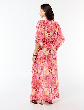 Vestido de playa estampado corte largo