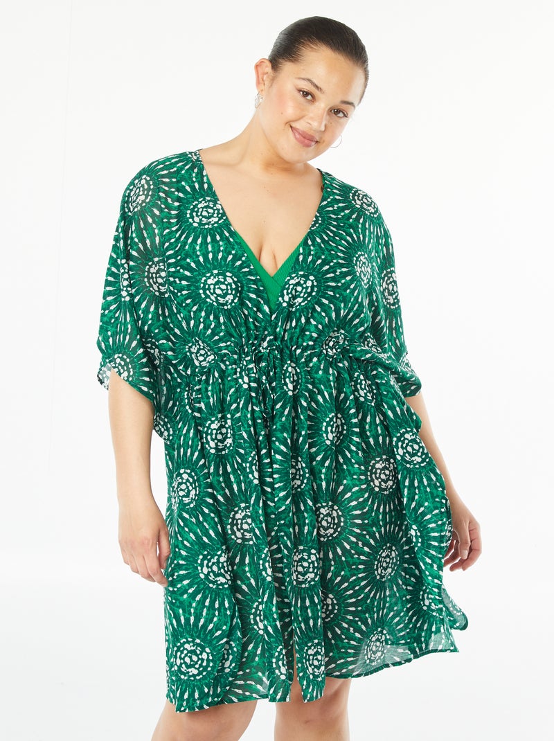Vestido de playa estampado Verde - Kiabi