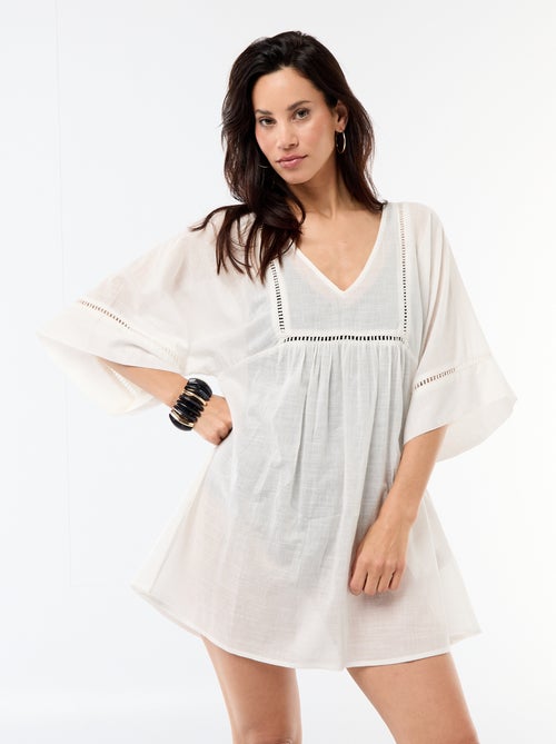 Vestido de playa midi liso - Kiabi