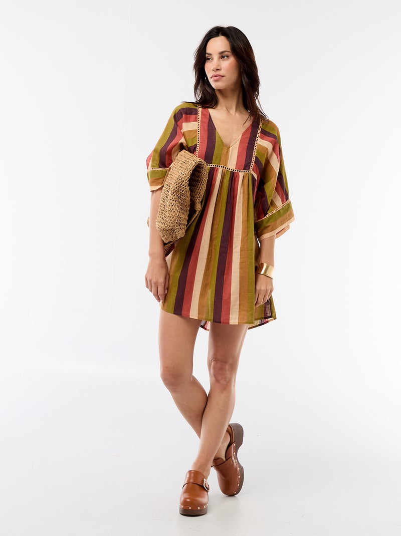 Vestido de playa midi Marron - Kiabi