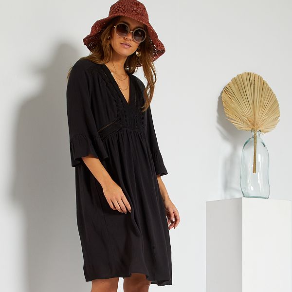 Vestidos s.Oliver Mujeres | Vestido de playa Negro • Jeffparkermusic