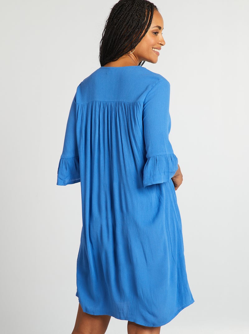 Vestido de playa vaporoso AZUL - Kiabi
