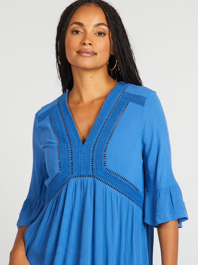 Vestido de playa vaporoso AZUL - Kiabi
