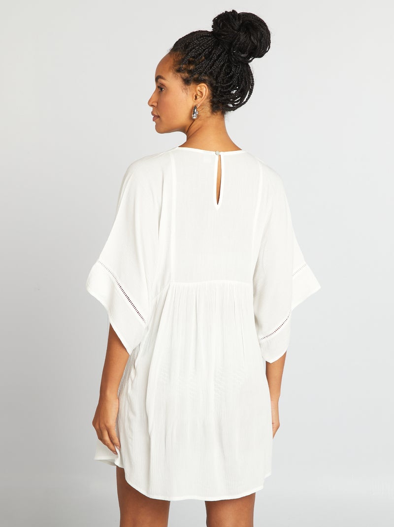 Vestido de playa vaporoso BLANCO - Kiabi