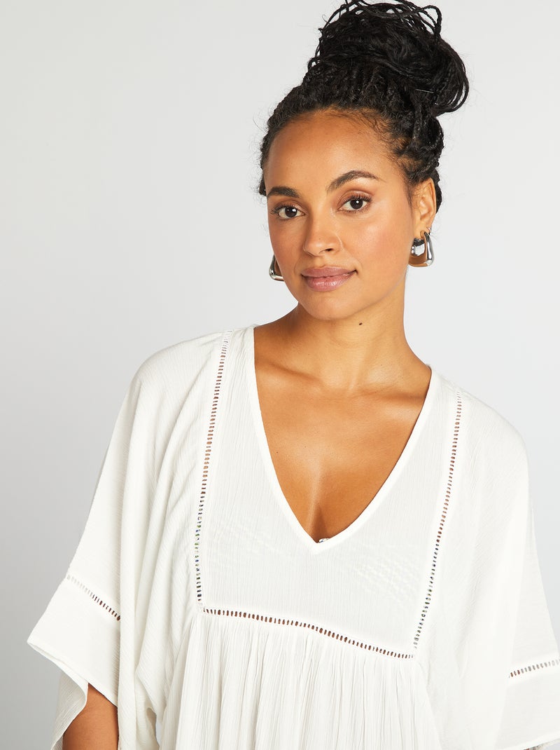 Vestido de playa vaporoso BLANCO - Kiabi