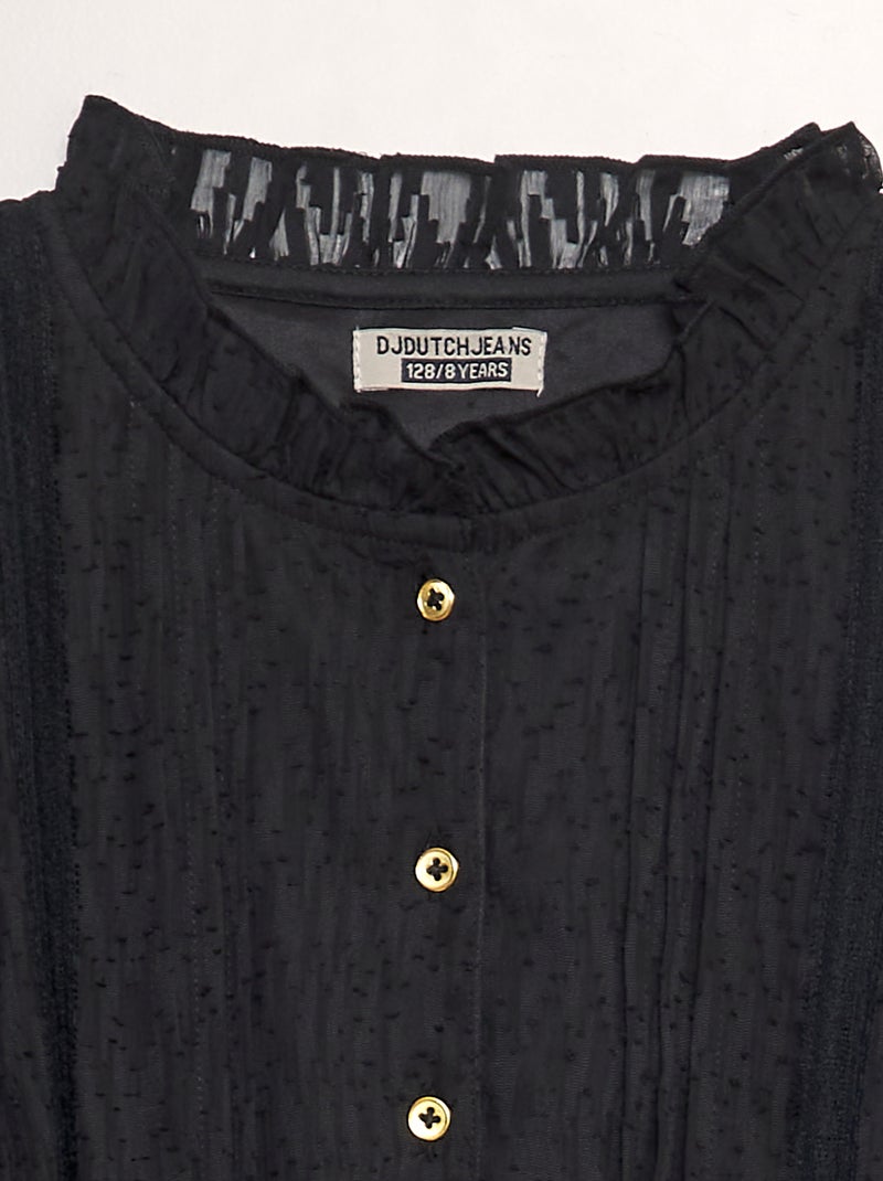 Vestido de plumeti NEGRO - Kiabi