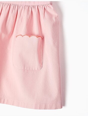 Vestido de popelín con cuello y mangas con volantes