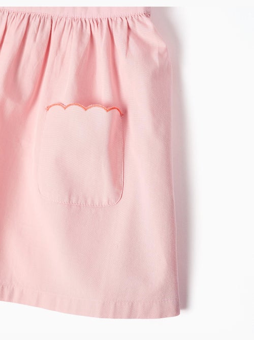 Vestido de popelín con cuello y mangas con volantes - Kiabi