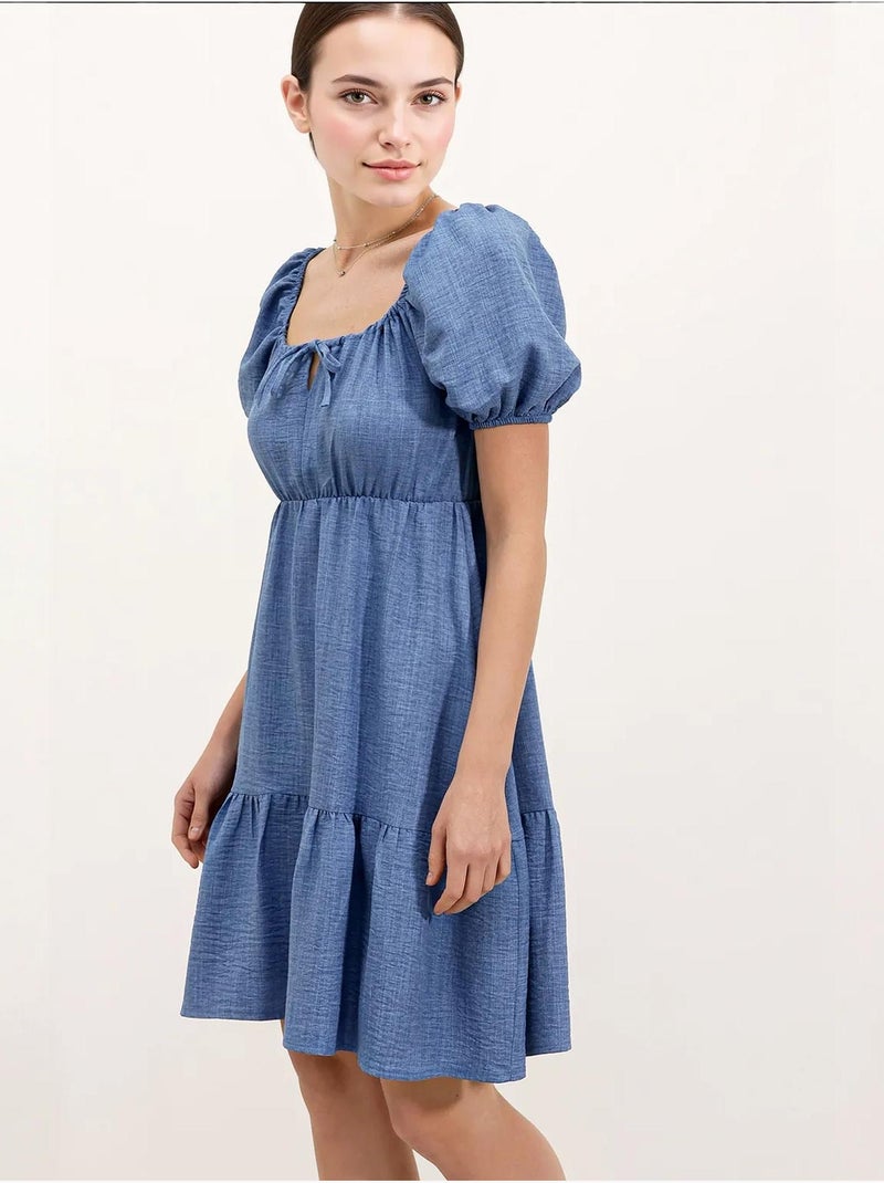 Vestido de popelina acampanado bdart Azul claro - Kiabi