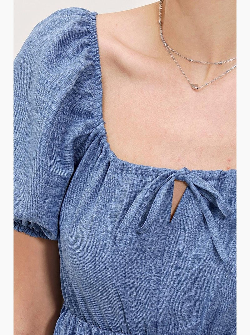 Vestido de popelina acampanado bdart Azul claro - Kiabi