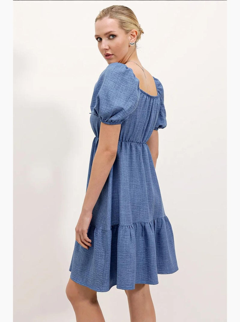 Vestido de popelina acampanado bdart Azul claro - Kiabi