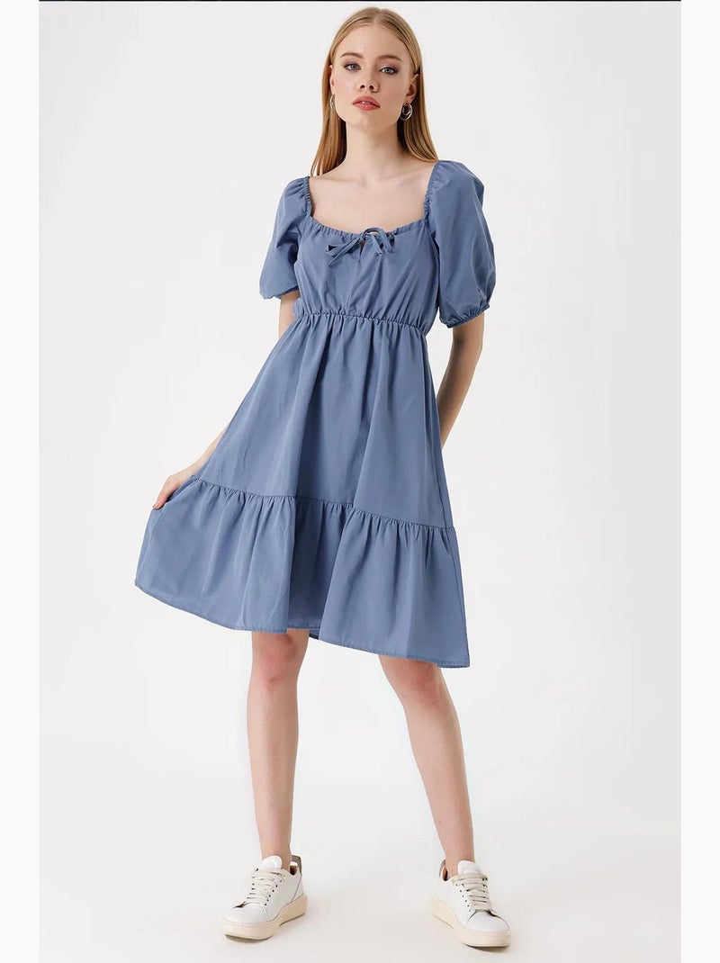 Vestido de popelina acampanado bdart Azul - Kiabi