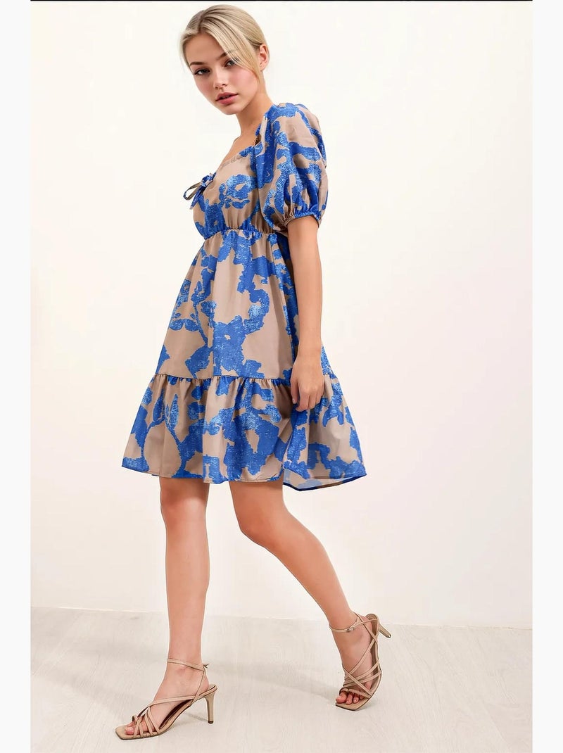 Vestido de popelina acampanado bdart Azul zafiro - Kiabi
