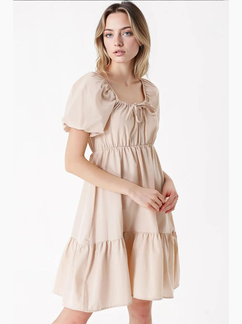 Vestido de popelina acampanado bdart Beige arcilla - Kiabi