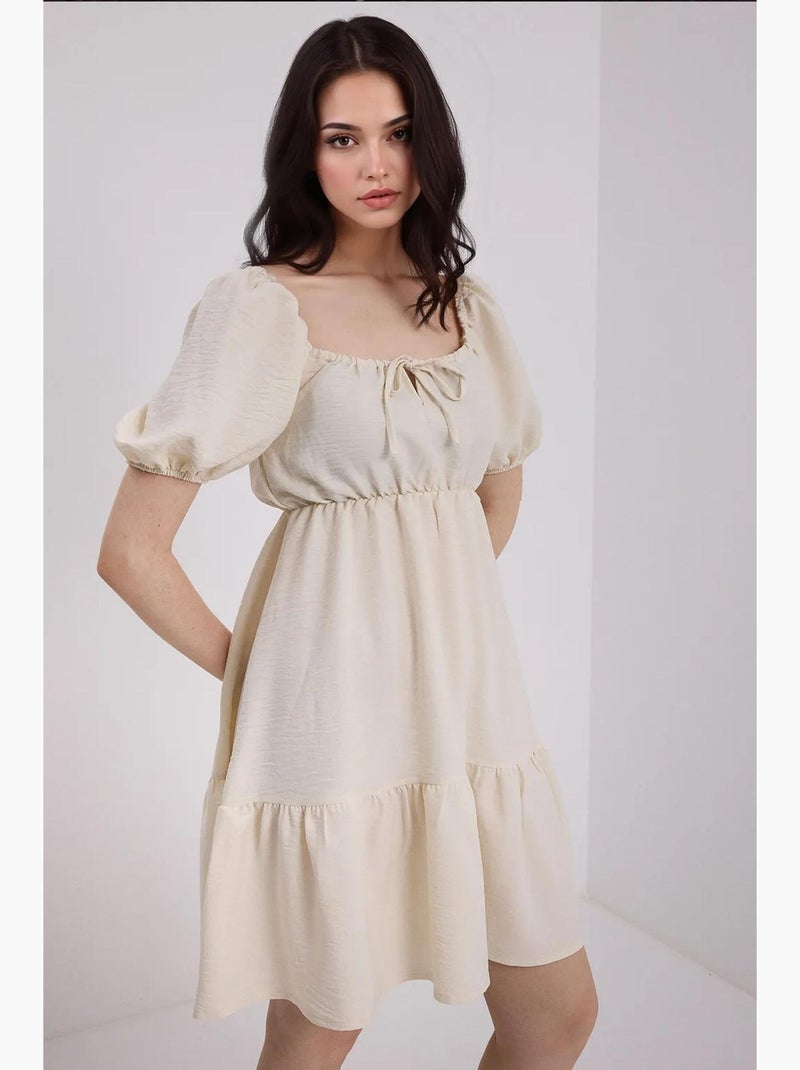 Vestido de popelina acampanado bdart Crema - Kiabi