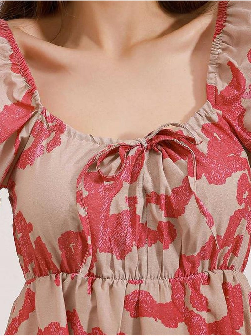 Vestido de popelina acampanado bdart Frambuesa - Kiabi