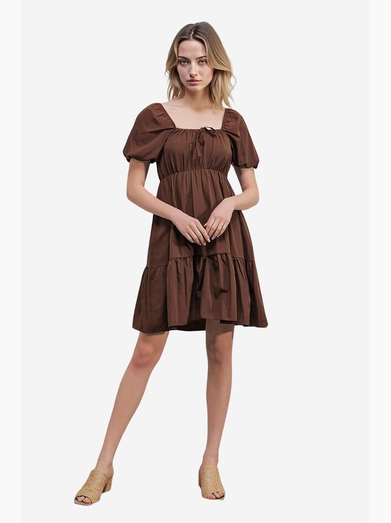 Vestido de popelina acampanado bdart Marrón - Kiabi