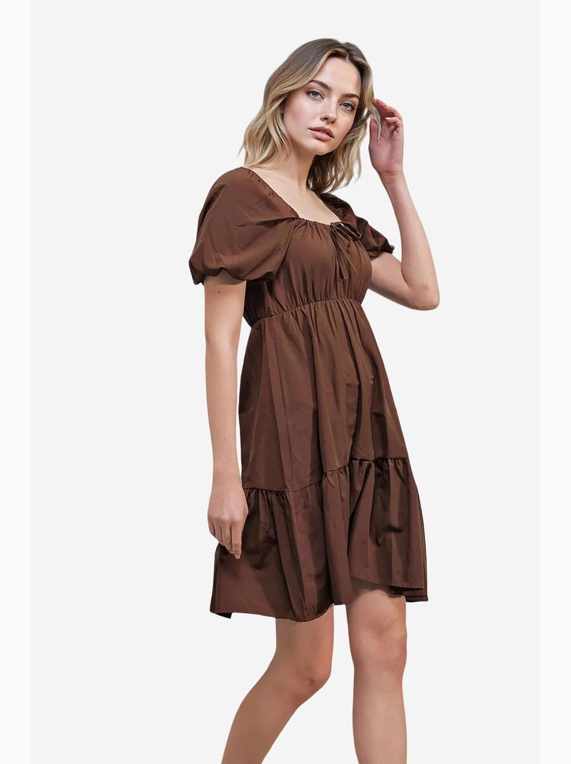 Vestido de popelina acampanado bdart Marrón - Kiabi