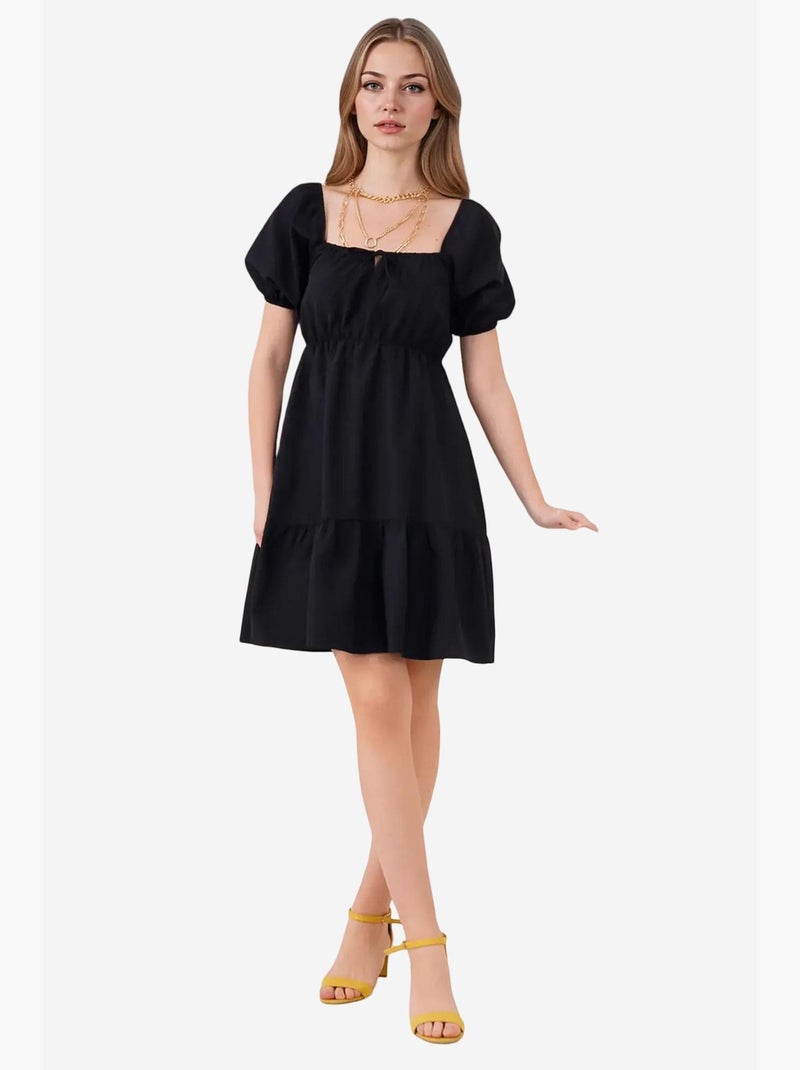Vestido de popelina acampanado bdart Negro - Kiabi