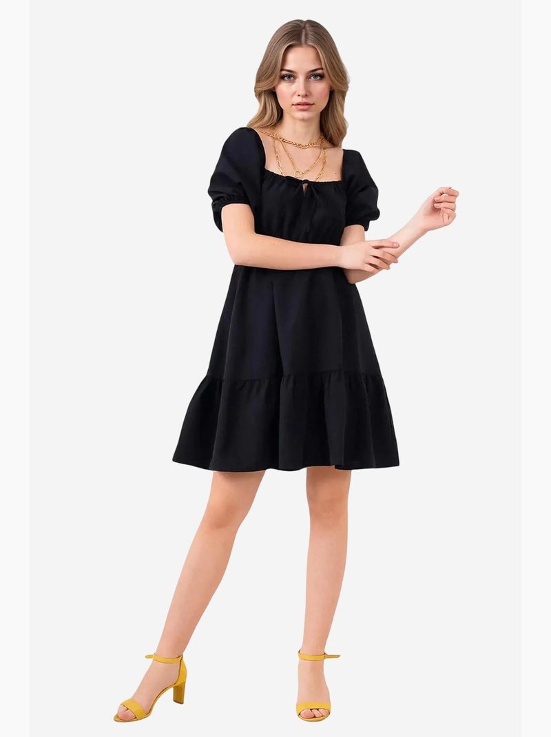 Vestido de popelina acampanado bdart Negro - Kiabi