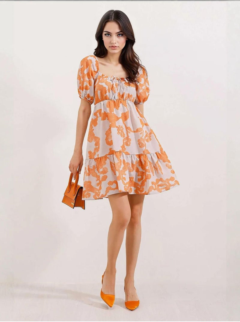 Vestido de popelina acampanado bdart Rojo ladrillo - Kiabi