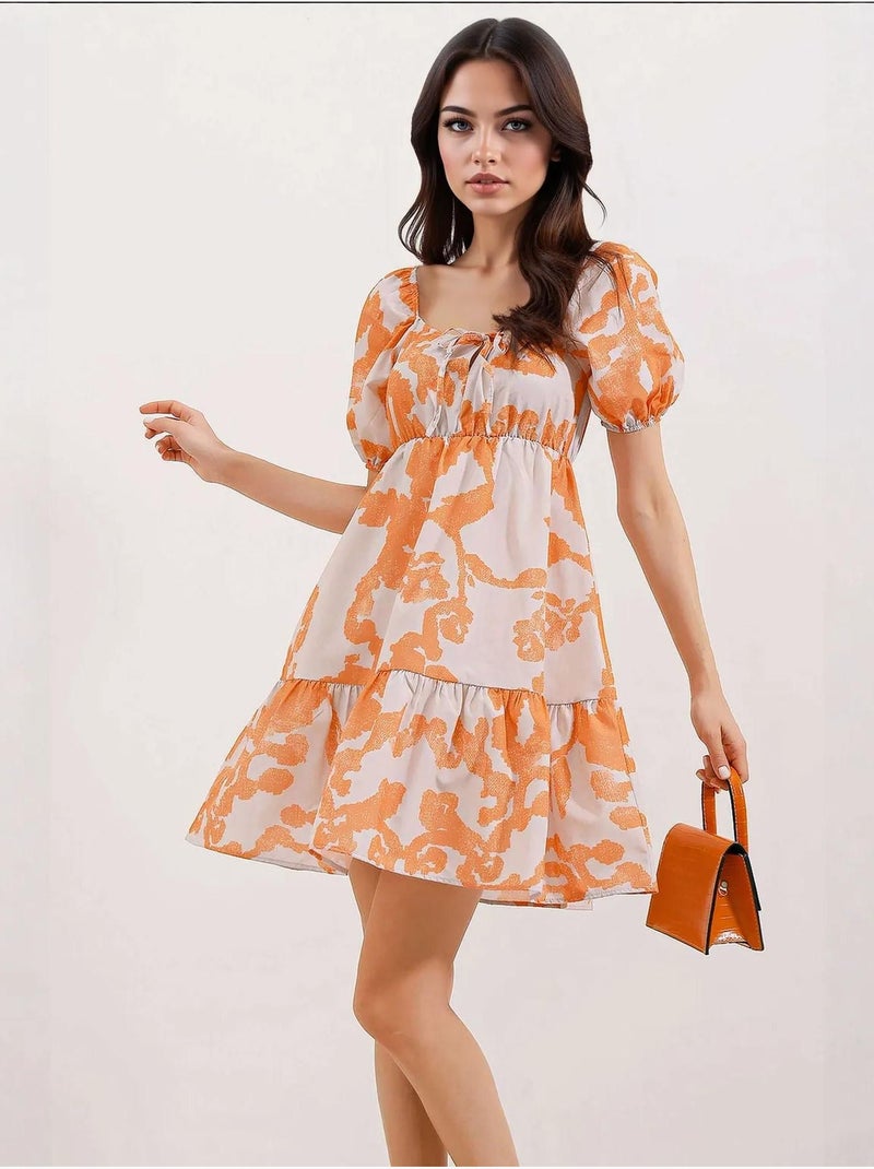 Vestido de popelina acampanado bdart Rojo ladrillo - Kiabi