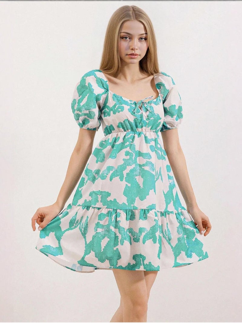 Vestido de popelina acampanado bdart Verde menta - Kiabi