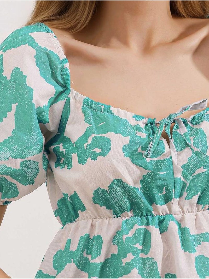 Vestido de popelina acampanado bdart Verde menta - Kiabi