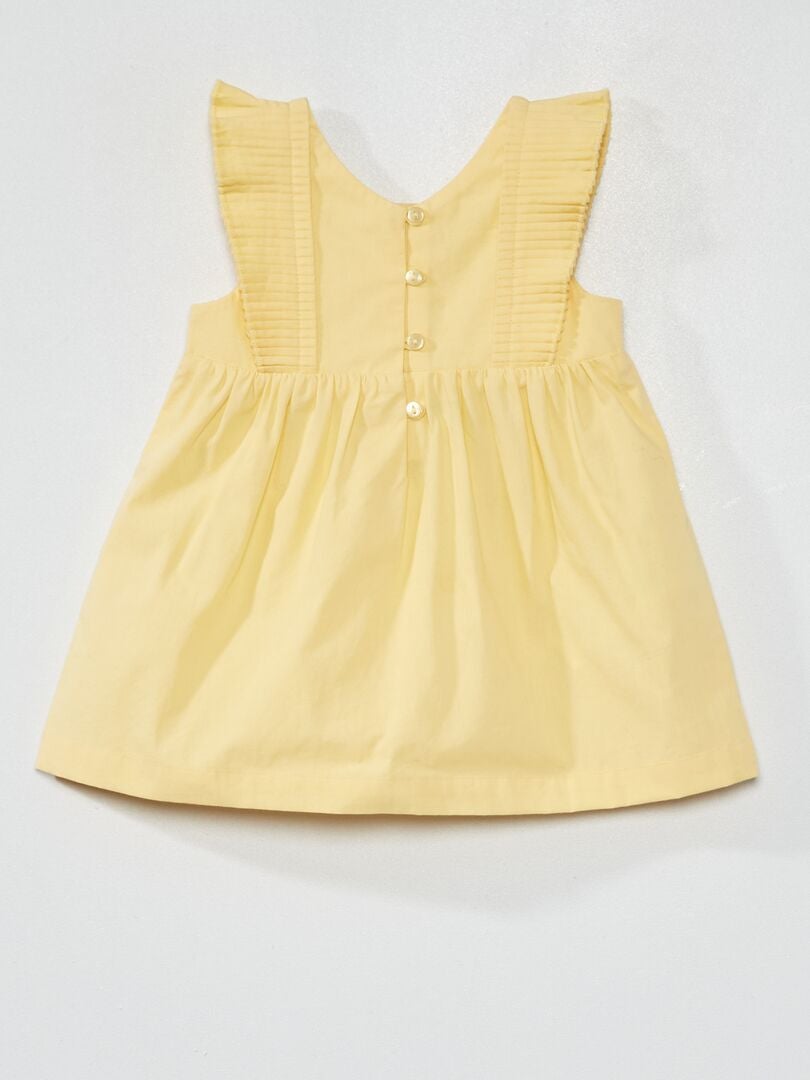 Vestido de popelina amarillo oro - Kiabi