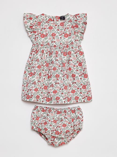 Vestido de popelina + braguita - 2 piezas - Kiabi