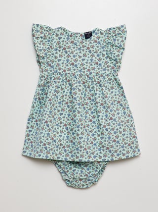Vestido de popelina + braguita - 2 piezas