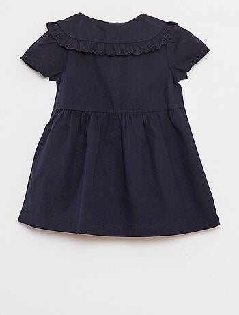 Vestido de popelina con cierre de botones