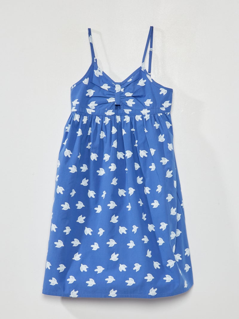 Vestido de popelina con estampado AZUL - Kiabi