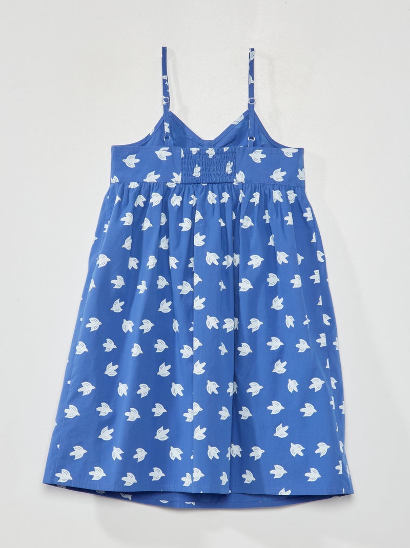 Vestido de popelina con estampado AZUL - Kiabi