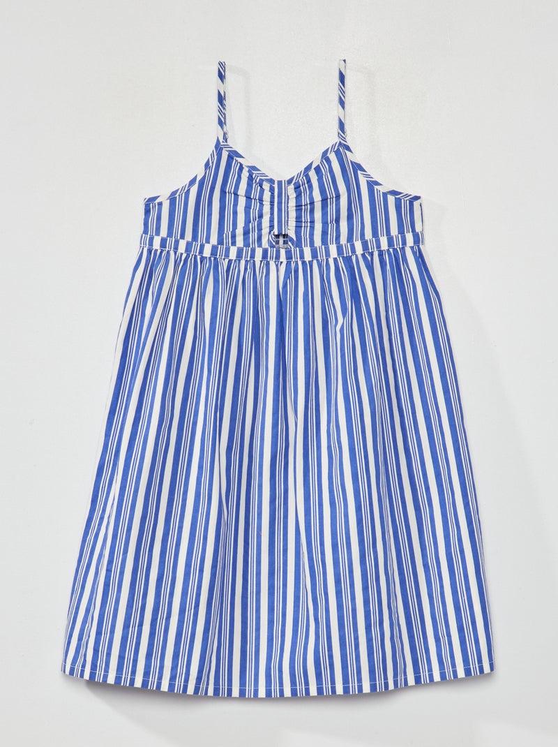 Vestido de popelina con estampado AZUL - Kiabi