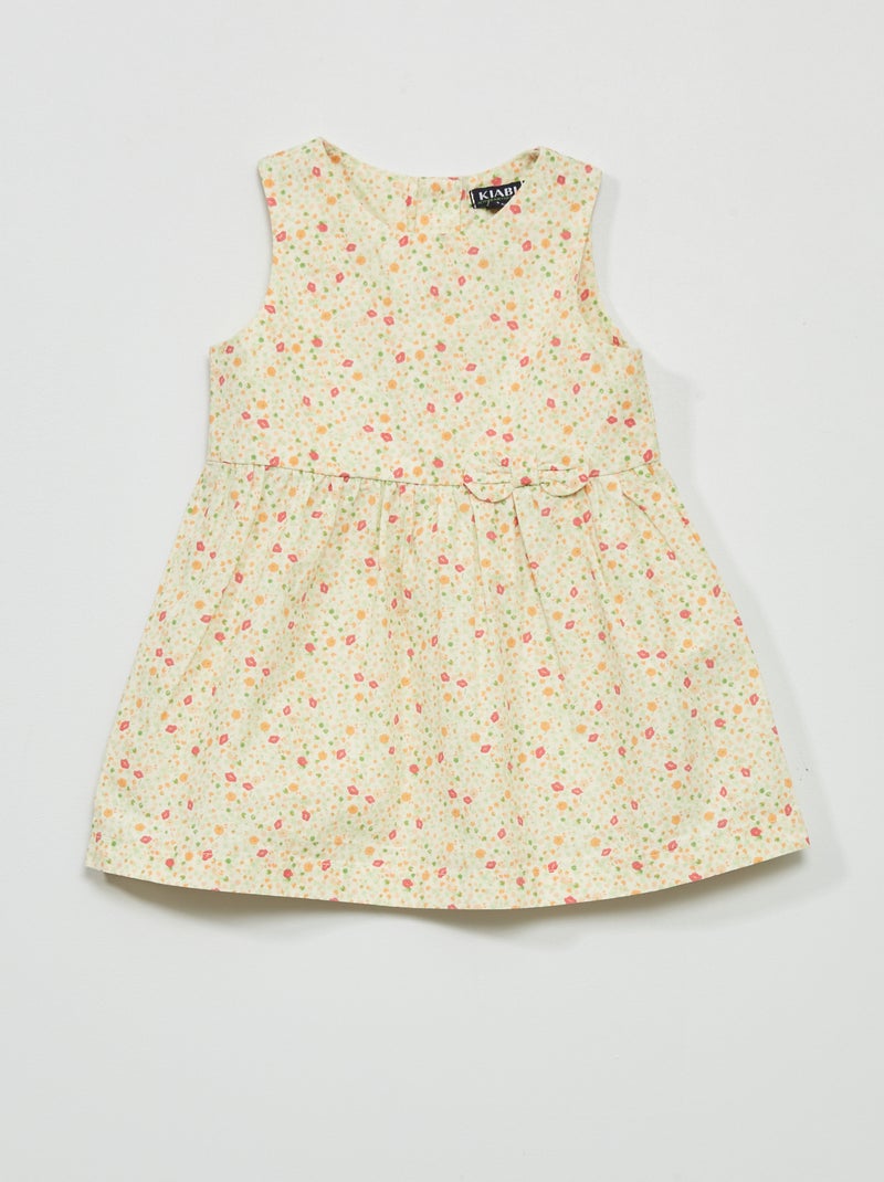 Vestido de popelina con estampado BLANCO - Kiabi