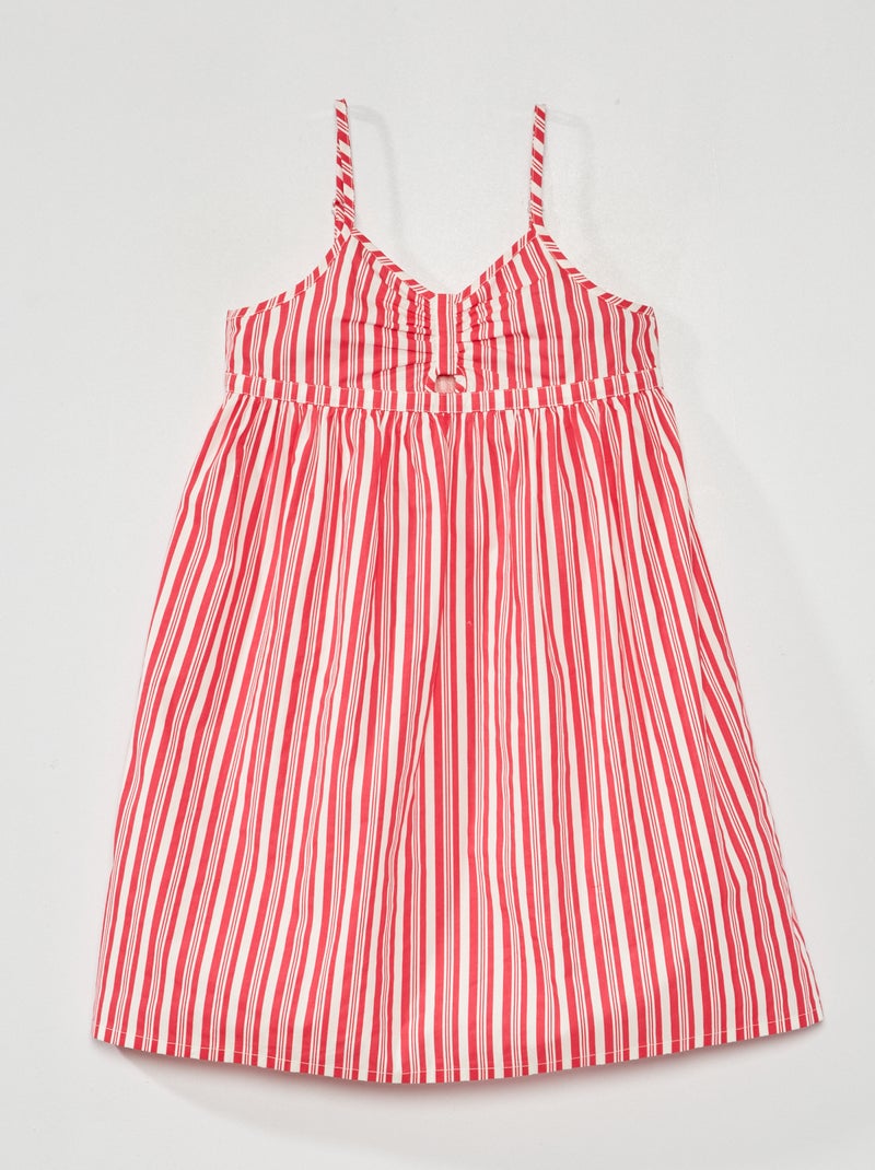 Vestido de popelina con estampado ROJO - Kiabi