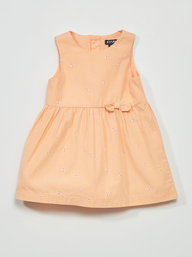 Vestido de popelina con estampado ROSA - Kiabi