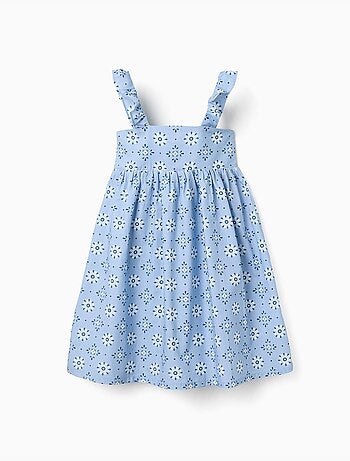 Vestido de popelina sin mangas con estampado floral