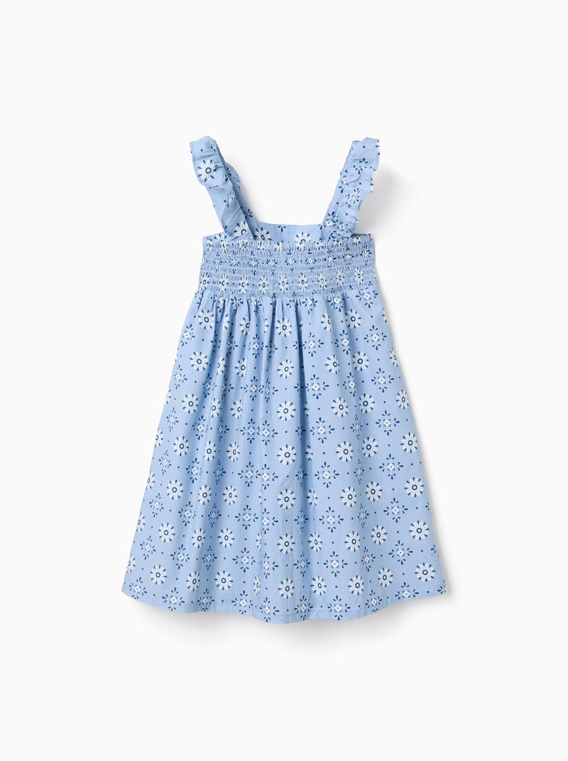 Vestido de popelina sin mangas con estampado floral Azul claro - Kiabi