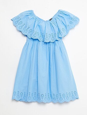 Vestido de propolina con detalles de bordado inglés