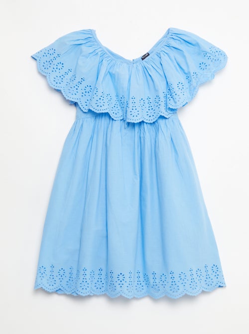 Vestido de propolina con detalles de bordado inglés - Kiabi