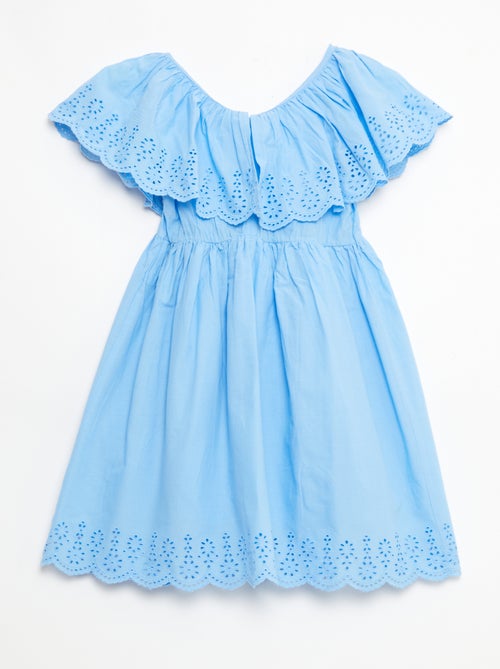 Vestido de propolina con detalles de bordado inglés - Kiabi