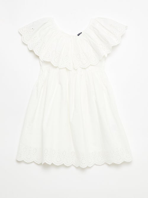 Vestido de propolina con detalles de bordado inglés - Kiabi